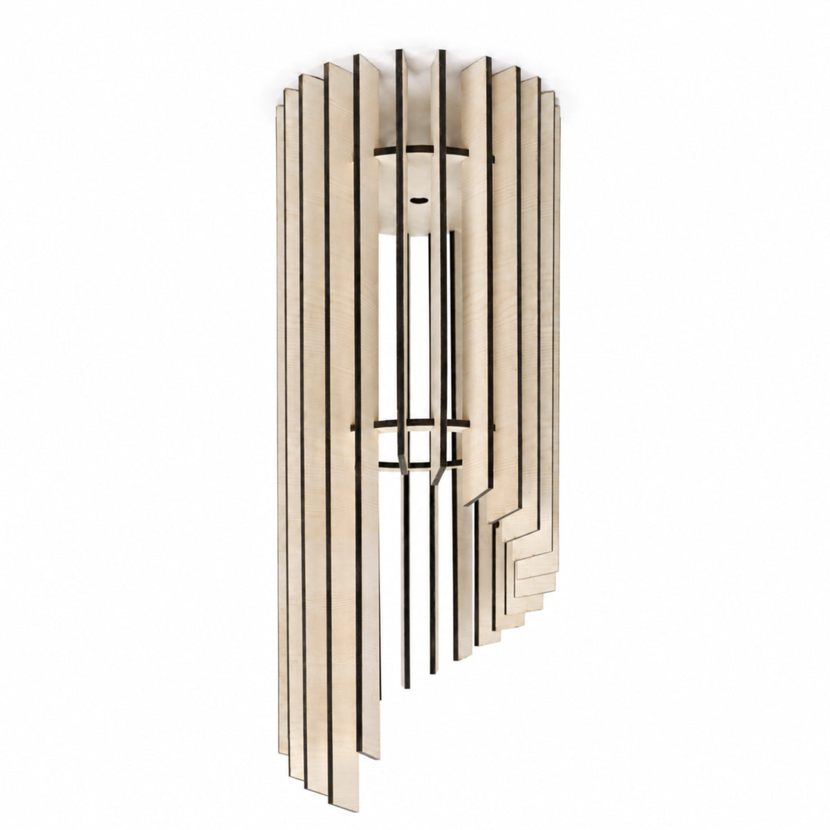 Elegant Cascade Wooden Hanging Lamp for Home Decor | Modern Ceiling Pendant Light in Highland Pine Finish | Venlay Wood