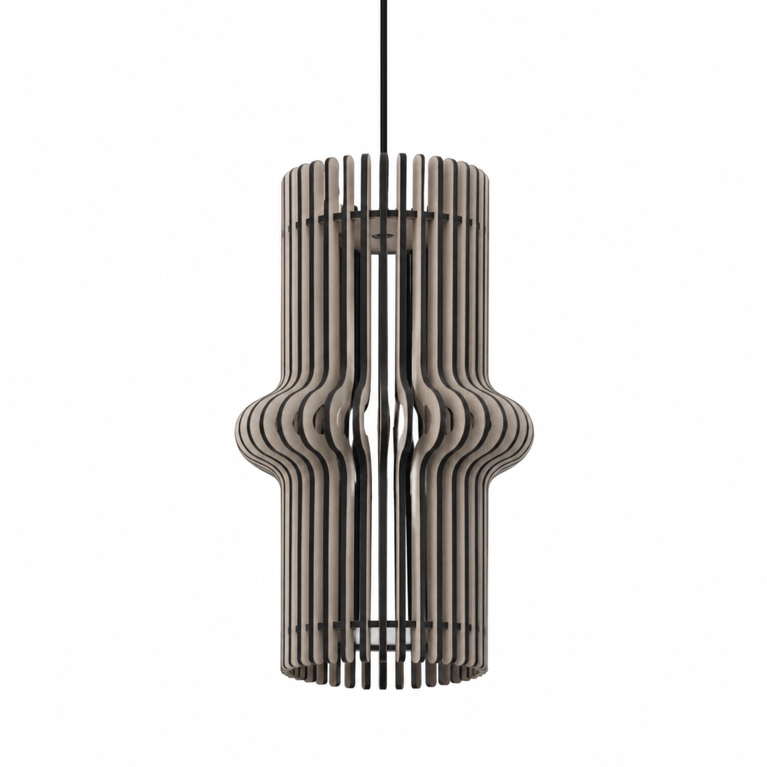 Royal Hourglass Wooden Hanging Lamp for Home Decor | Modern Ceiling Pendant Light in Highland Pine Finish | Designer Wooden Hanging Lamp by Venlay Wood