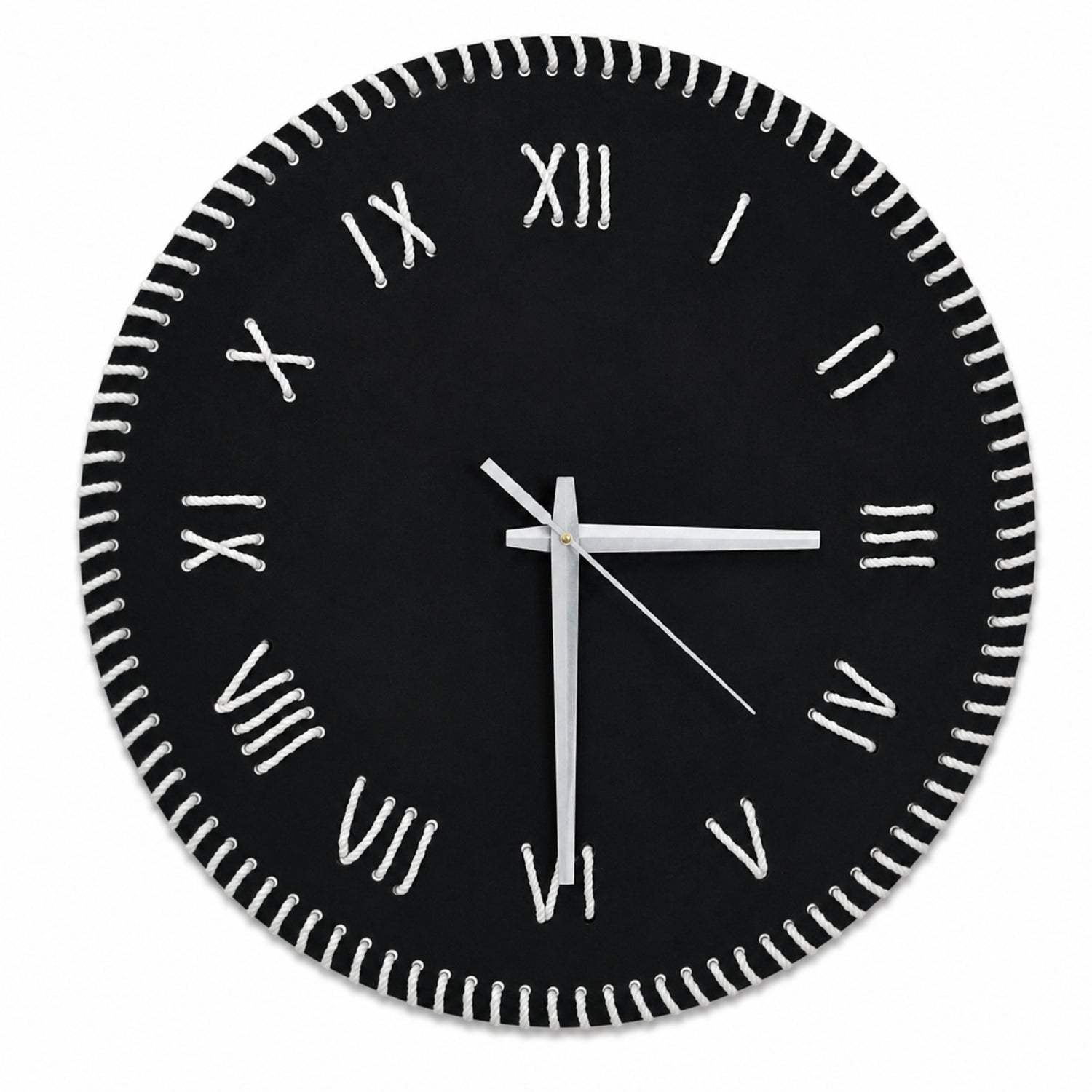 Minimalist Roman Numeral Thread Crafted Wall Clock | Handmade Black Thread Wall Clock | 20 Inch Roman Numeral Designer Clock by Venlay Wood