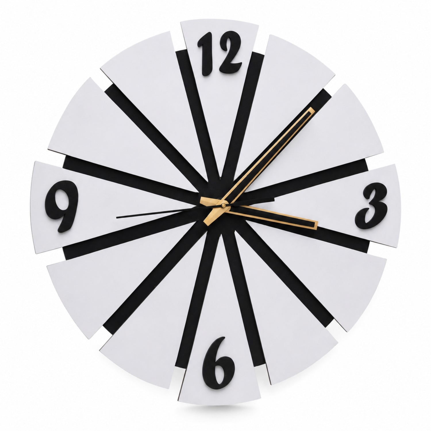 Modern Sunburst Wooden Wall Clock