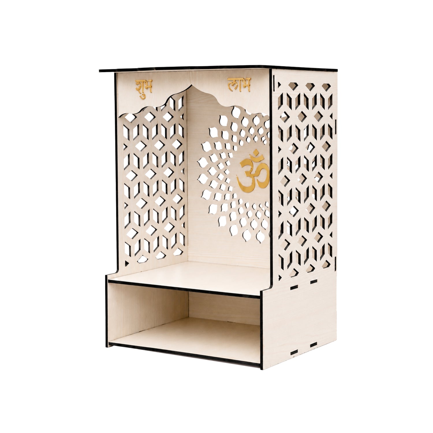 Premium Wooden Home Temple for Pooja Room | Decorative Wooden Mandir for Home | White Finish | Venlay Wood